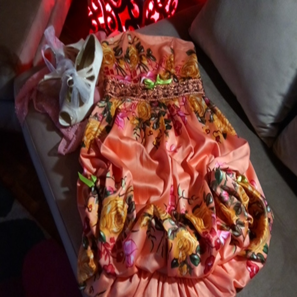 Silky 🌹🌹 floral balloon dress